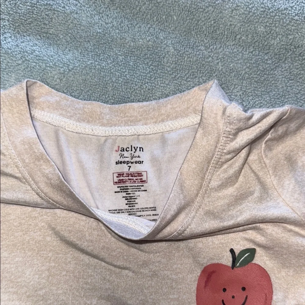 Cute Apple Print Pajama Set